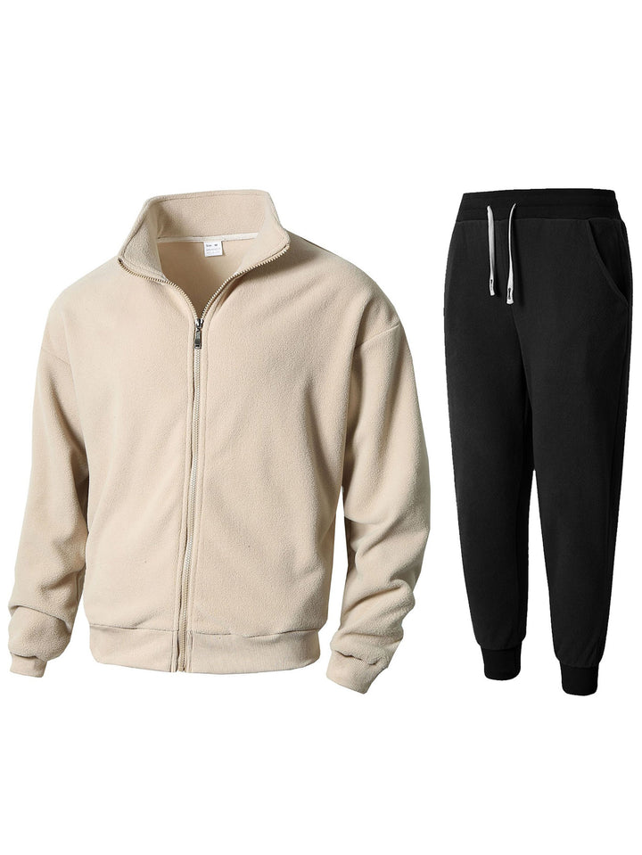 Herren Fleece Relaxanzug mit hohem Kragen Echoarchiv
