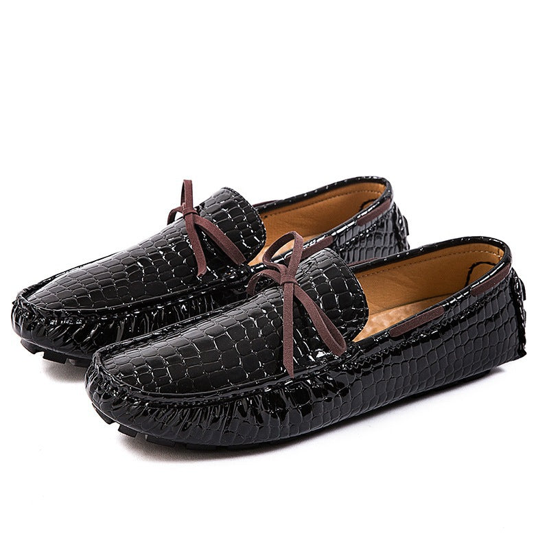 Damen lackierte Mokassin-Fahrerhalbschuhe mit Krokoprägung, weichem Lederfutter und profilierter Noppenlaufsohle Echo Archiv