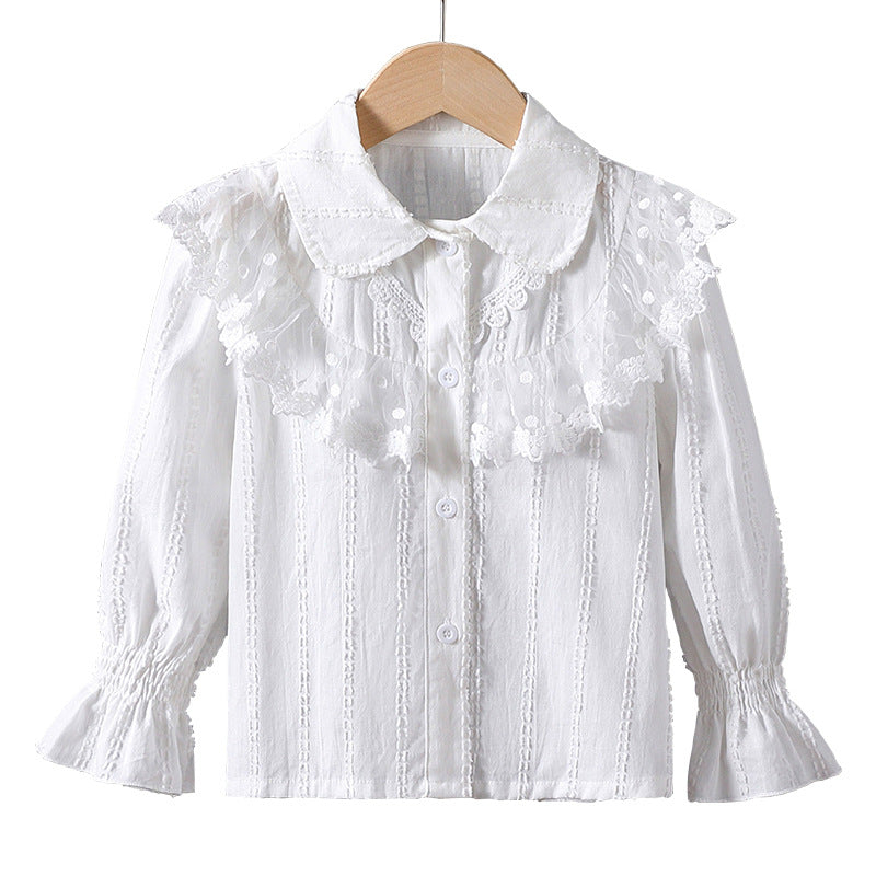 Mädchen Bluse mit eleganter Rüschendekoration Echo Archiv