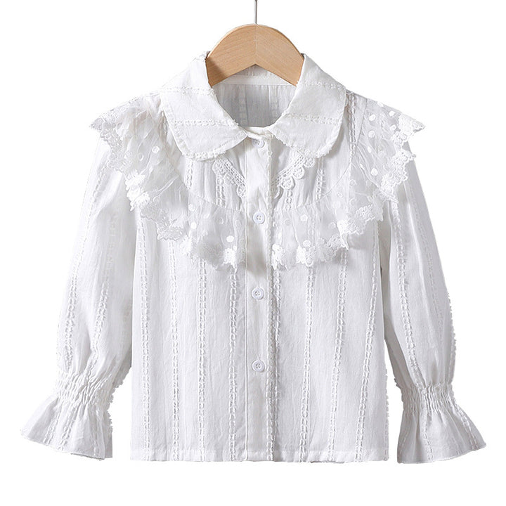 Mädchen Bluse mit eleganter Rüschendekoration Echo Archiv