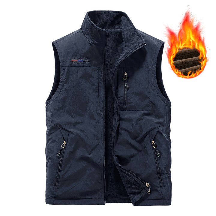 Herren nan wattierte Thermo-Outdoorweste mit weichem Fleece-Futter, hoher Stehkragen und mehreren Reißverschlusstaschen Echo Archiv