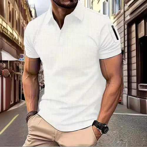 Herren Poloshirt mit modernem Muster Echoarchiv