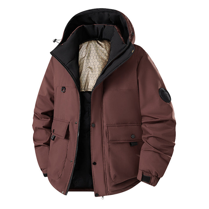 Herren Isolierter Urban-Parka mit Stehkragen und verdeckter Kapuze Echoarchiv