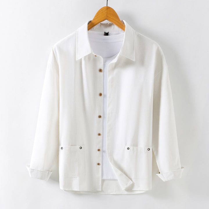 Herren Leichtes Overshirt‑Hemdjacke aus Leinenmix mit aufgesetzten Taschen Echo Archiv