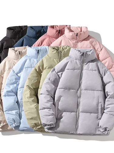 Herren isolierte Steppjacke mit hohem Kragen und elastischen Bündchen Echoarchiv
