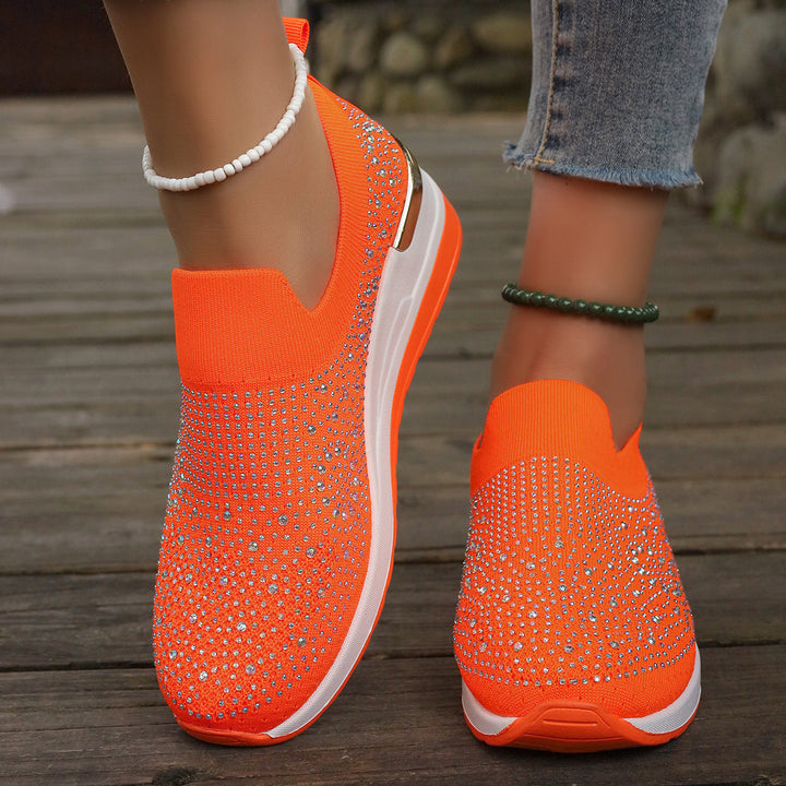 Damen Glitzernde Slip-On SnEchoarchivkers mit bequemer und dämpfender Sohle Echoarchiv