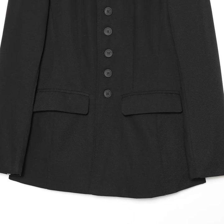 Damen Langblazer mit Stehkragen und durchgehender Knopfleiste Echoarchiv