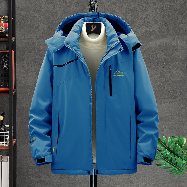 Herren wasserdichte isolierte Outdoor-Parka mit abnehmbarer Kapuze, thermischem Futter und verdeckten Reißverschlusstaschen – Marzano
