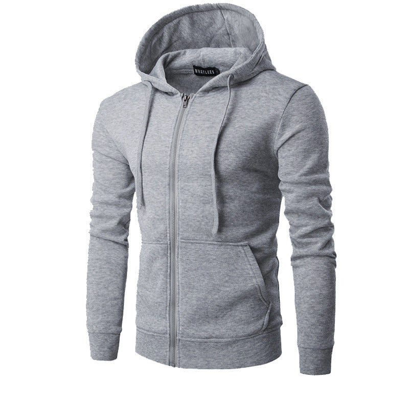 Herren schmal geschnittene Zip-Hoodie Jacke mit weichem Fleece-Innenfutter und Kängurutaschen – Cavarno