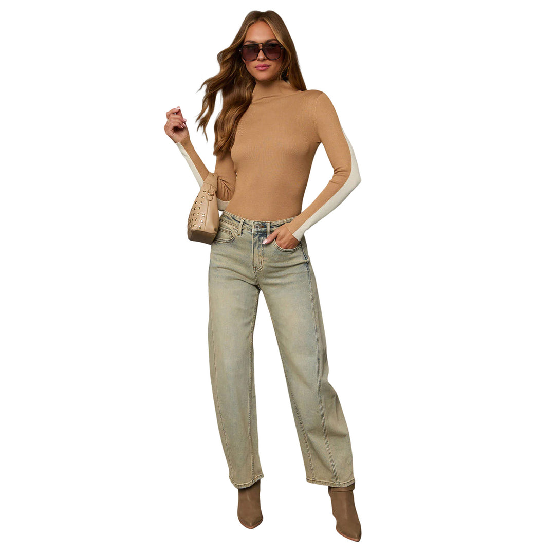 Damen High-Waist Culotte-Jeans mit sichtbarer Vordernaht Echo Archiv