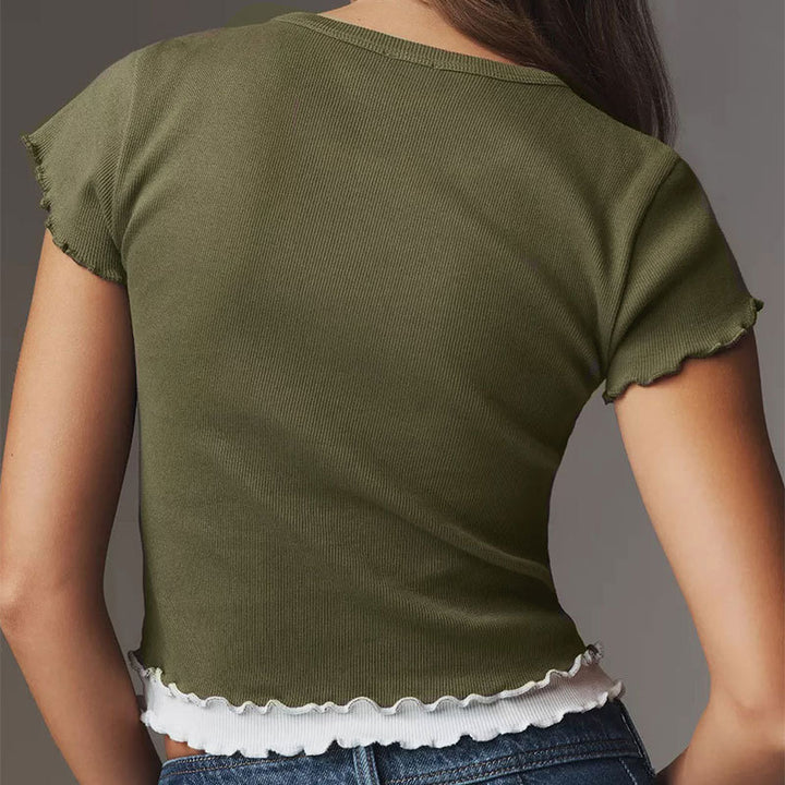 Damen Crop-Top mit Rüschendetails Echo Archiv