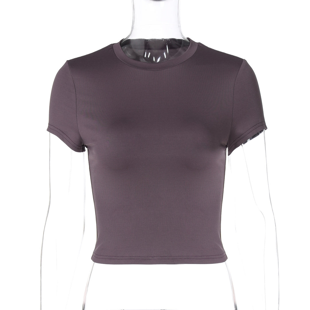 Damen figurbetontes T-Shirt mit kurzem Arm und dekorativem Raffungselement Echo Archiv