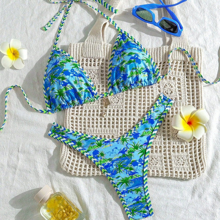 Damen Hochwertiger Triangel-Bikini mit maritimem Motiv Echo Archiv