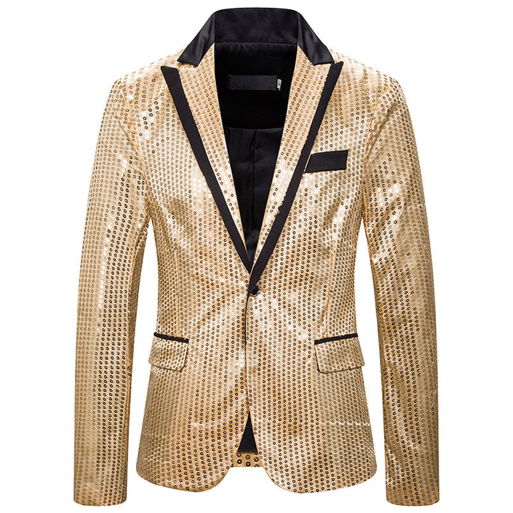 Herren eleganter Pailletten Blazer mit modernem Schnitt Echoarchiv