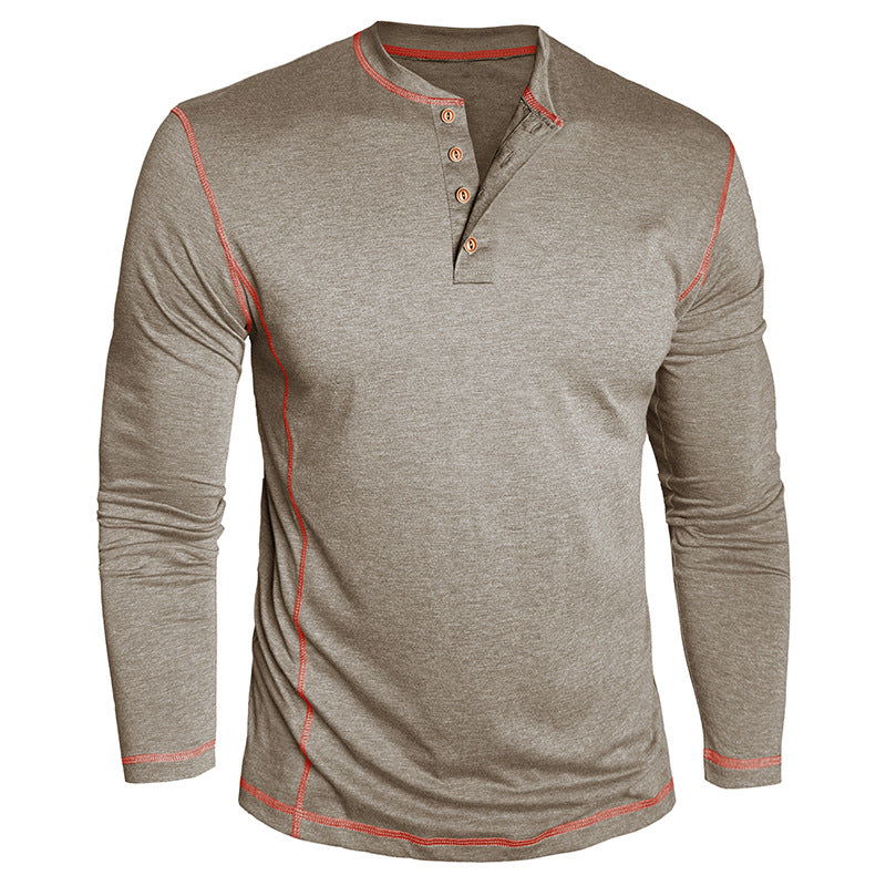 Herren Elegantes Langarmshirt mit Knopfleiste Echoarchiv