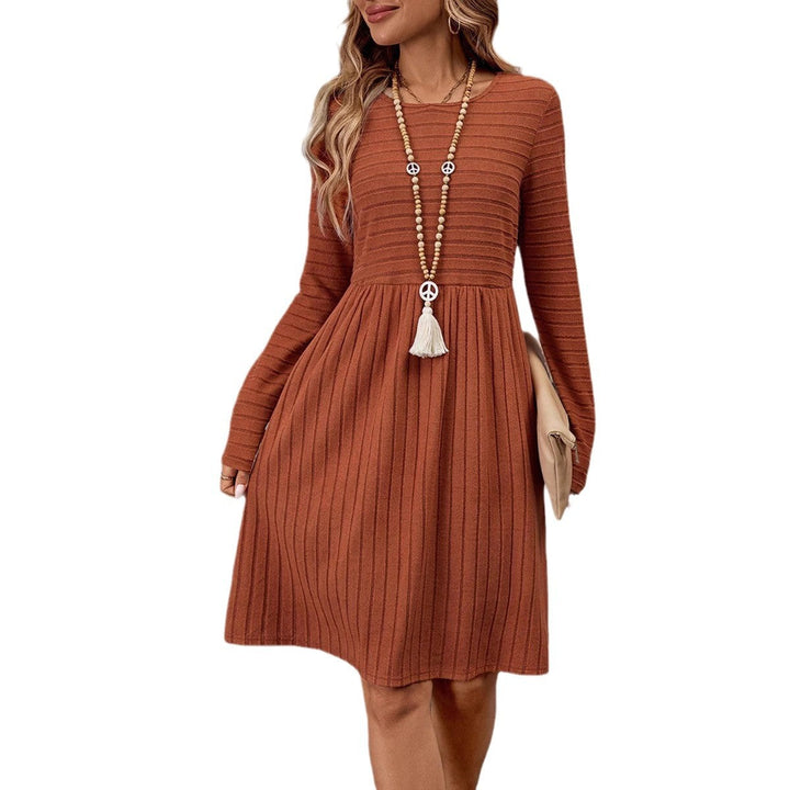 Damen Strickkleid mit Langen Ärmeln und Schmeichelndem Taillenschnitt Echoarchiv