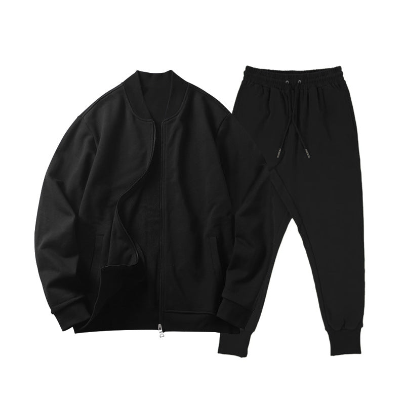 Herren nan locker geschnittenes Sweatset mit Reißverschluss-Bomberjacke und konisch zulaufender Jogginghose aus weichem Baumwollfleece Echo Archiv