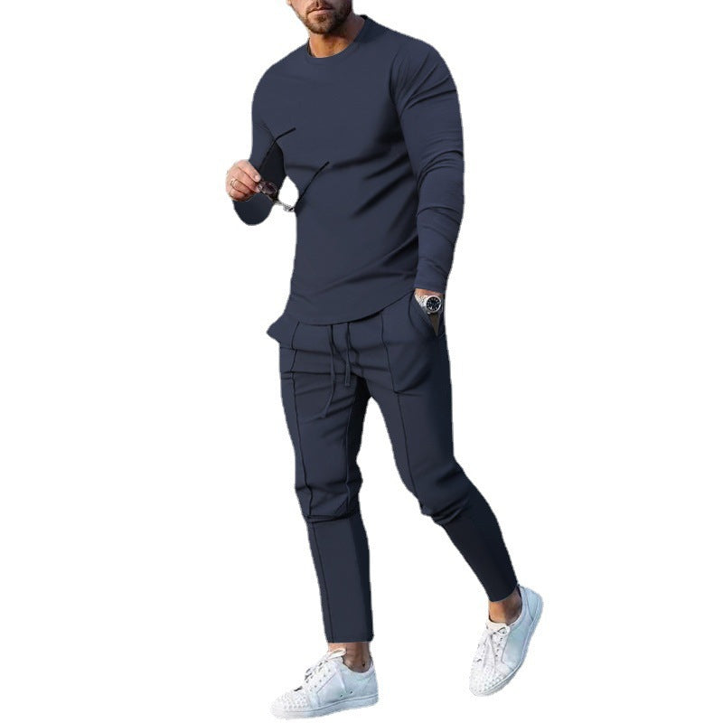 Herren lässiges Langarmshirt mit bequemer Passform und modischen Nähten Echoarchiv