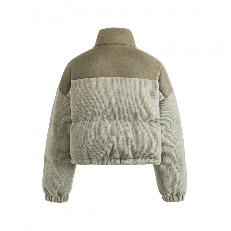 Damen Kurze gesteppte Stehkragenjacke mit Kordelzug, Waffelstruktur und Boxy‑Silhouette Echo Archiv