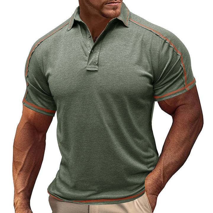 Herren Polo-Shirt mit modischen Kontrastnähten Echoarchiv