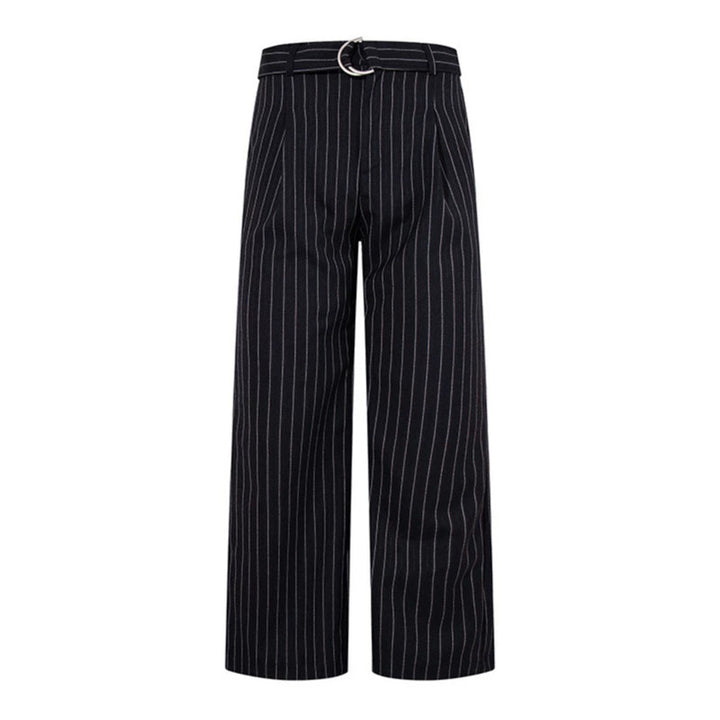 Damen Weite Leinen-Mix Culotte-Hose mit Hochbund und D-Ring-Gürtel Echoarchiv
