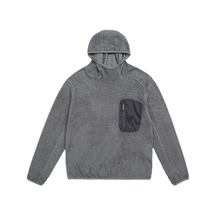 Unisex kuscheliger Kapuzen-Fleecepullover mit Brust-Reißverschlusstasche und elastischem Saum Echoarchiv