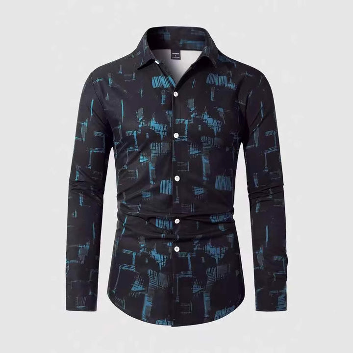 Herren Langarmhemd mit auffälligem Design Echoarchiv
