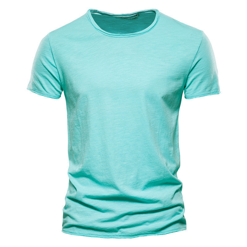 Herren nan leichtes Baumwollshirt mit Rundhalsausschnitt und schlanker Passform Echoarchiv