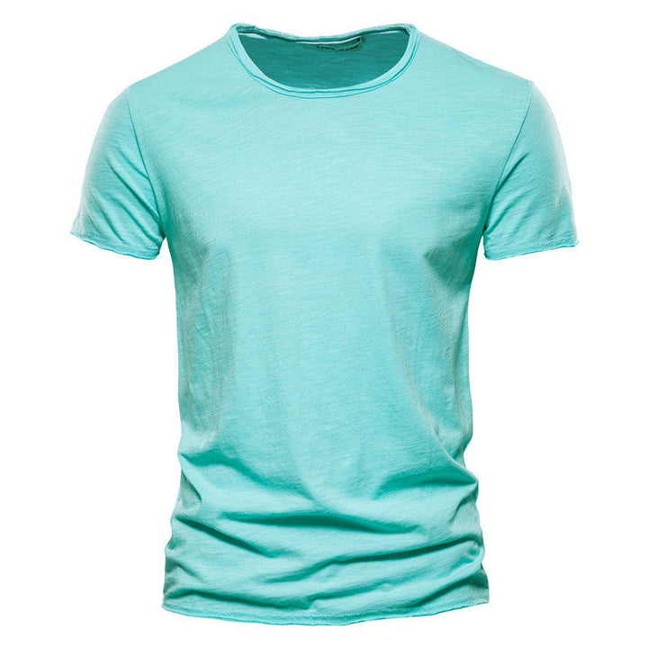 Herren nan leichtes Baumwollshirt mit Rundhalsausschnitt und schlanker Passform Echoarchiv