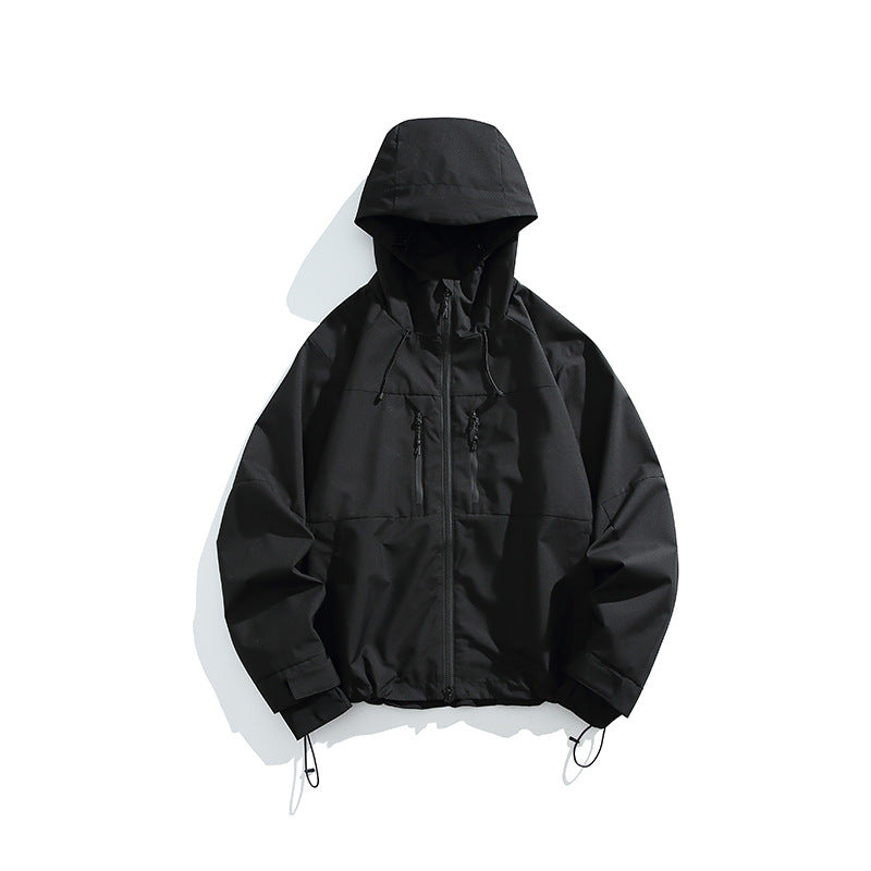 Herren Technische Regen-Softshell-Jacke mit Kapuze, Reißverschluss und verstellbarem Saum Echo Archiv