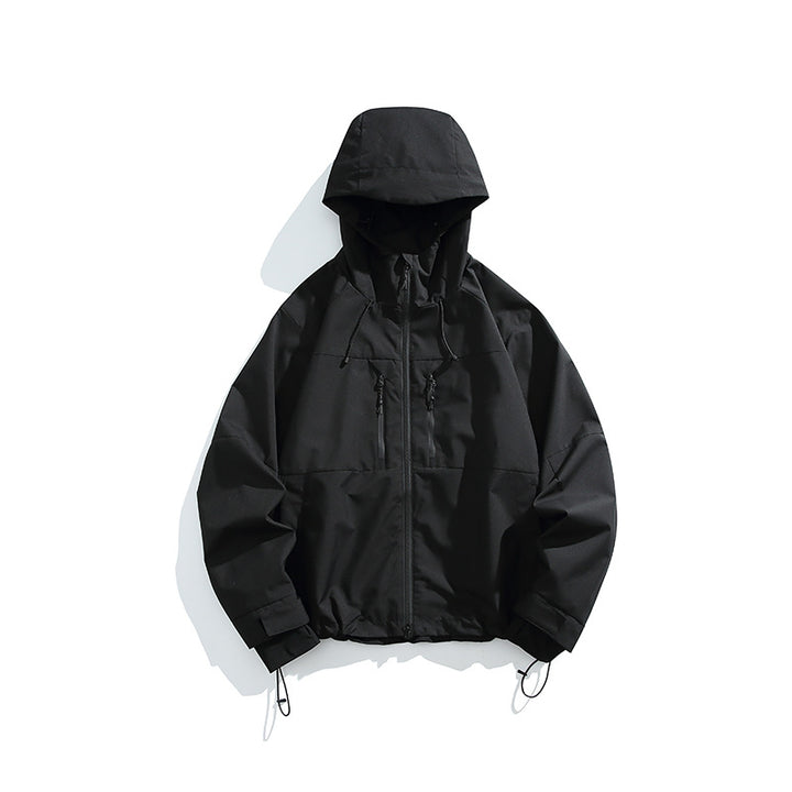 Herren Technische Regen-Softshell-Jacke mit Kapuze, Reißverschluss und verstellbarem Saum Echo Archiv