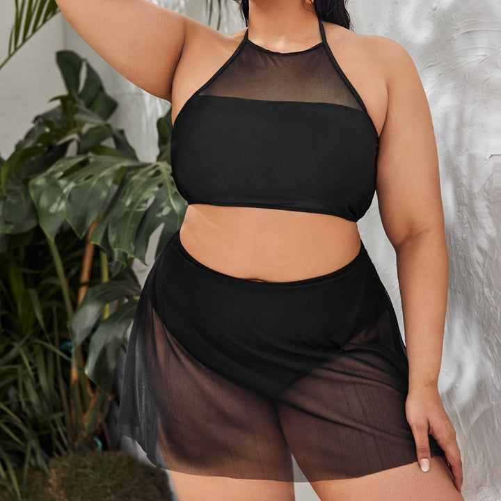 Damen Bikini-Set mit transparentem Rock und modischem Oberteil Echo Archiv