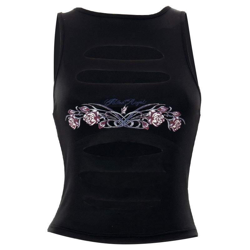 Damen trendiges Cut-out Crop Top Echo Archiv