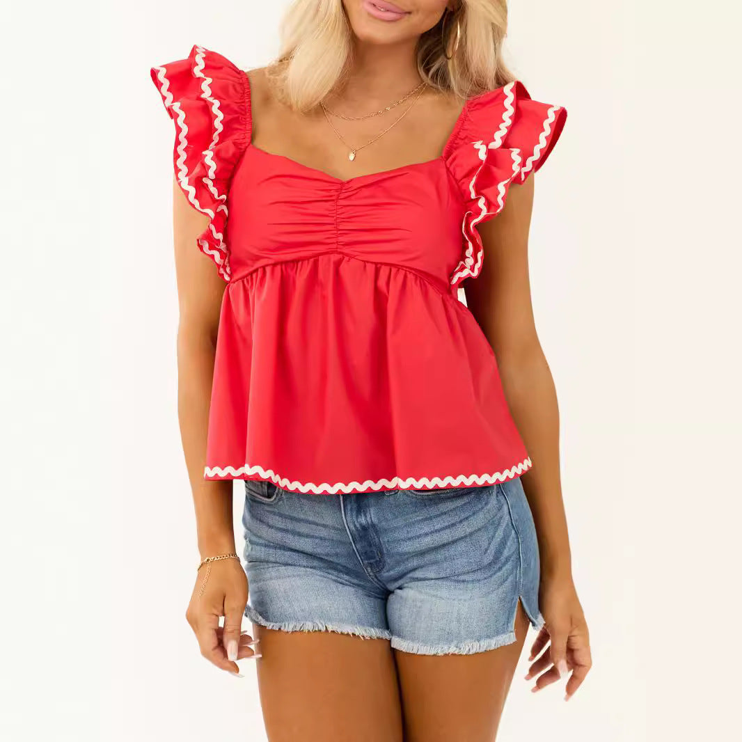 Damen Elegantes Sommerkleid mit Rüschendetails Echo Archiv