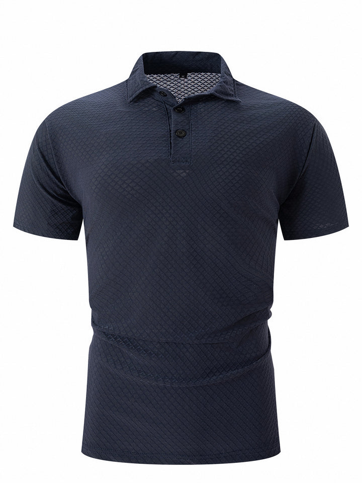 Herren modernes Kurzarm-Polohemd mit strukturiertem Design Echoarchiv