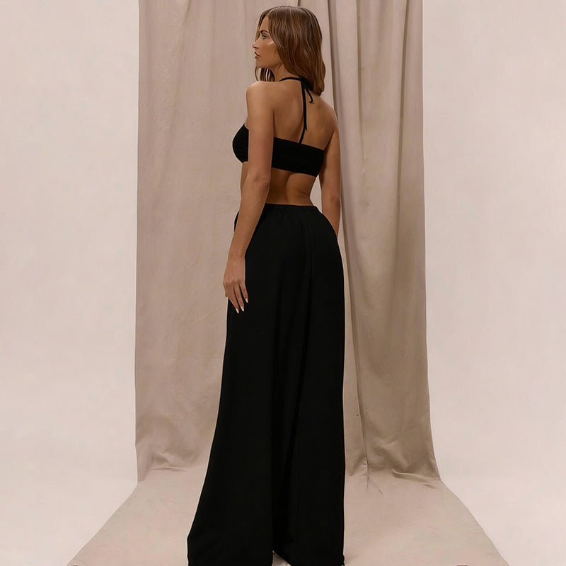 Damen Maxikleid mit tiefem V-Ausschnitt und seidig fließendem Stoff Echo Archiv
