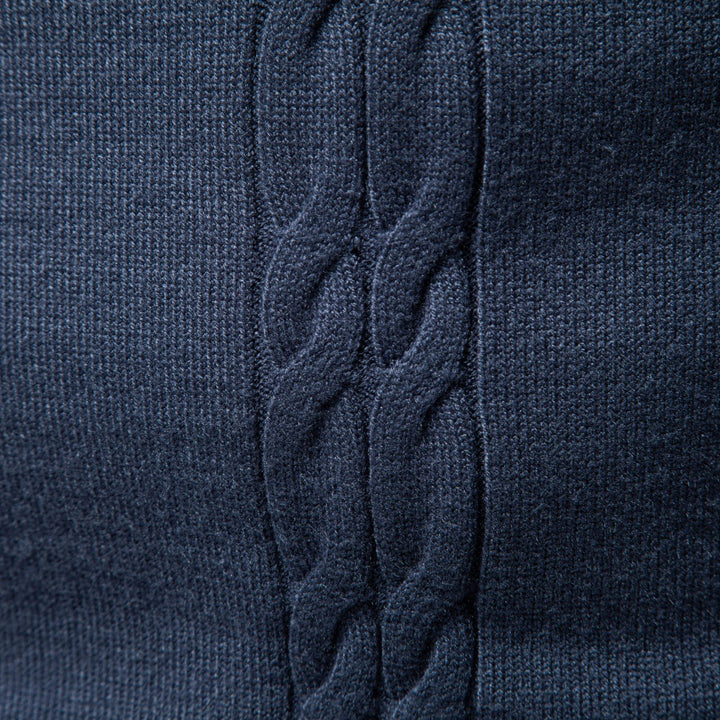 Herren Rollkragenpullover mit vertikalem Zopfmuster und schmaler Passform Echoarchiv