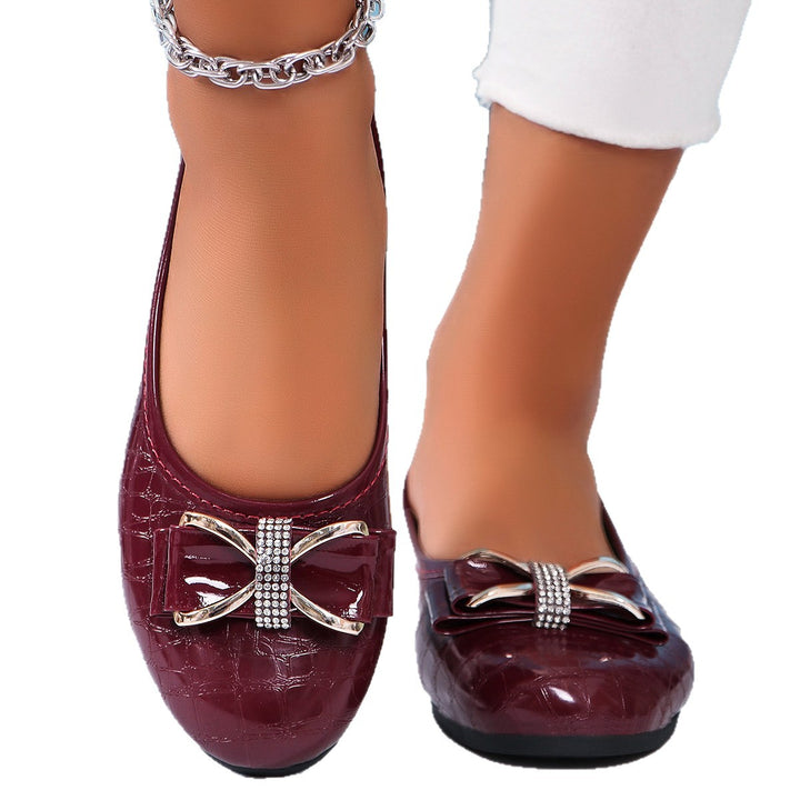 Damen filigrane Ballerina-Slipper mit dekorativer Schleifenapplikation und gepolsterter Komfortsohle – Lioré