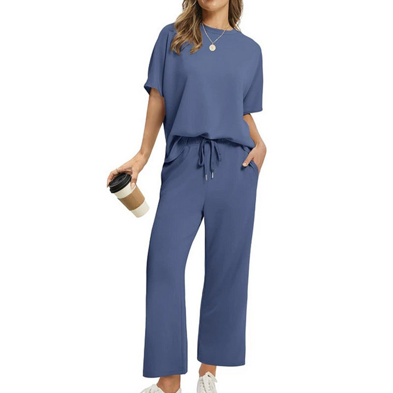 Damen Bequemes Freizeitanzug-Set mit lockerem Schnitt und stilvollen Taschen Echoarchiv