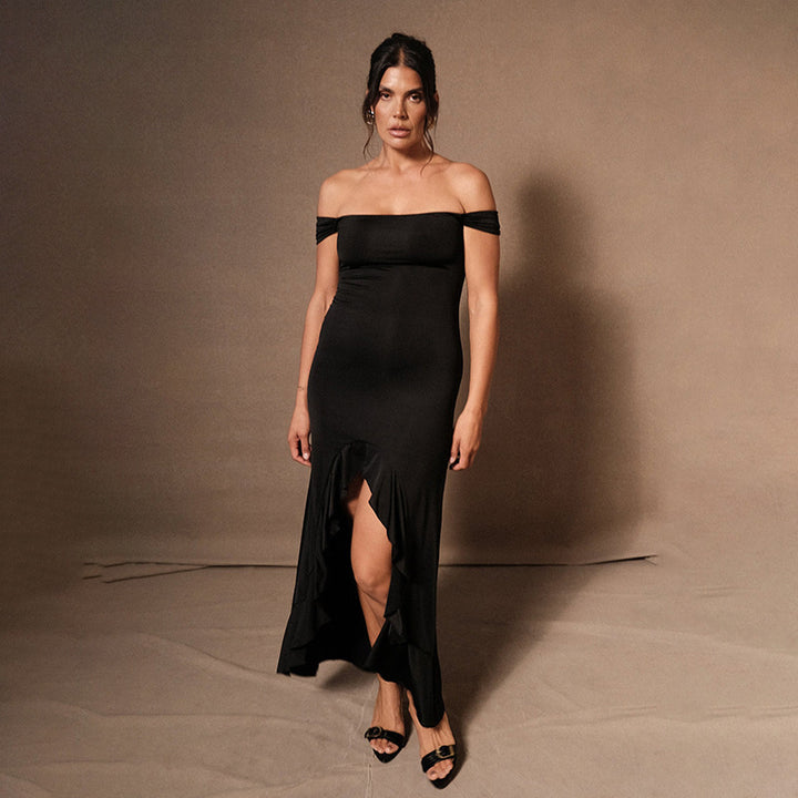 Damen figurbetontes Off-Shoulder Kleid Echo Archiv