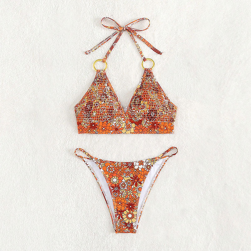 Damen Triangel-Bikini mit raffinierten Rüschendetails und zierlichen Schnüren Echo Archiv