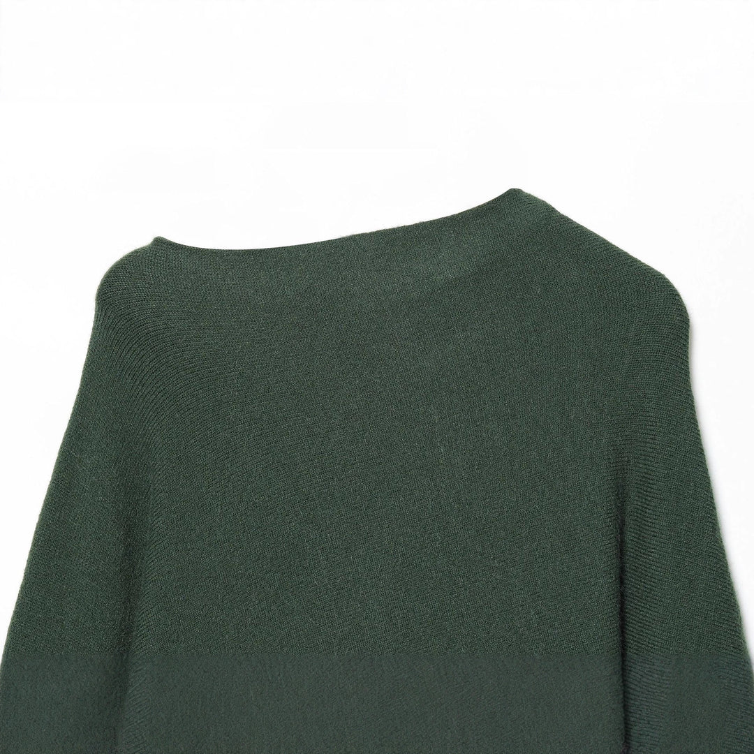 Damen nan kastiger Cropped Strickpullover mit weiten Raglanärmeln, verlängerten Ärmelbündchen und geripptem Saum Echo Archiv