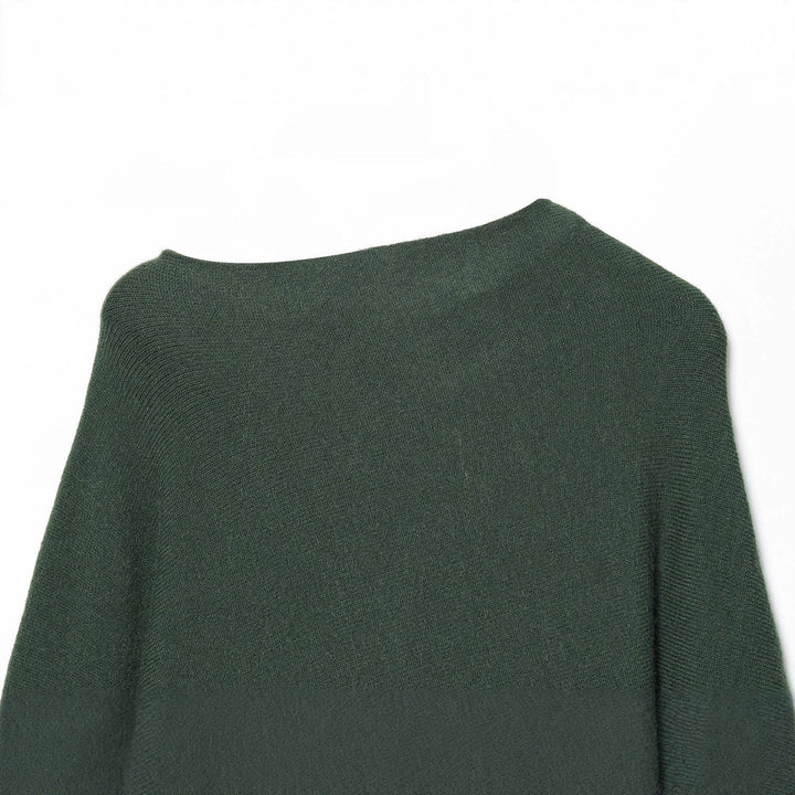 Damen nan kastiger Cropped Strickpullover mit weiten Raglanärmeln, verlängerten Ärmelbündchen und geripptem Saum Echo Archiv