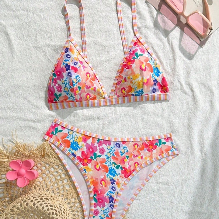 Damen Triangel-Bikini-Set mit floralem Muster und verspieltem Design Echo Archiv