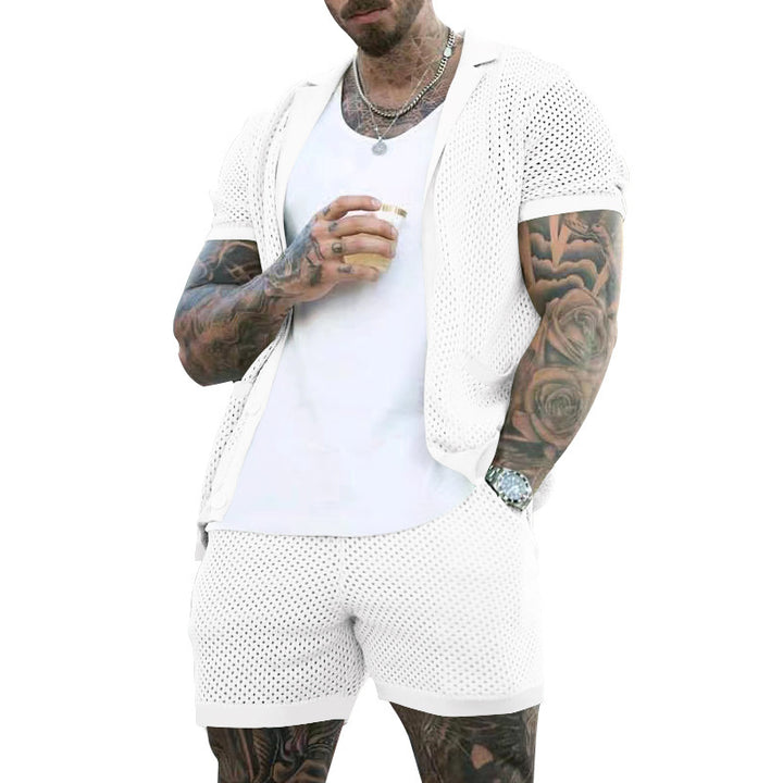 Herren atmungsaktives Sport-Outfit mit modernem Netzdesign Echoarchiv