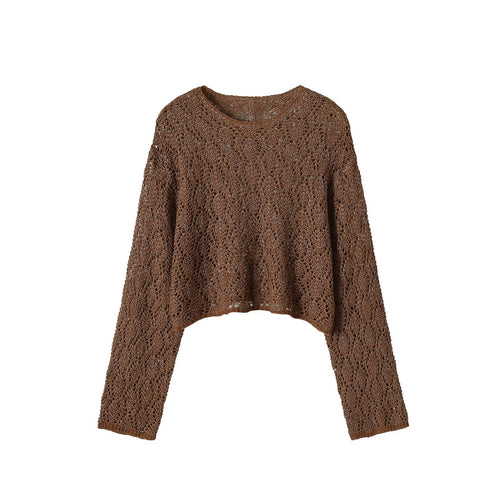 Damen Grobgestrickter Cropped-Pullover mit weitem Oversize-Schnitt Echo Archiv