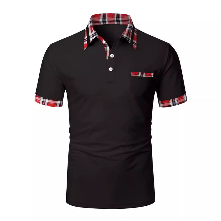 Herren Poloshirt mit modernem Karodetail und praktischer Brusttasche Echoarchiv