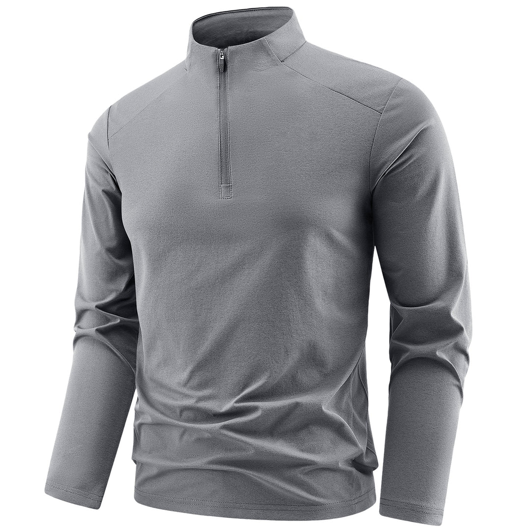 Herren Langarm-Performance-Halbzip-Trainingsshirt mit Stehkragen und atmungsaktivem Funktionsmaterial Echoarchiv