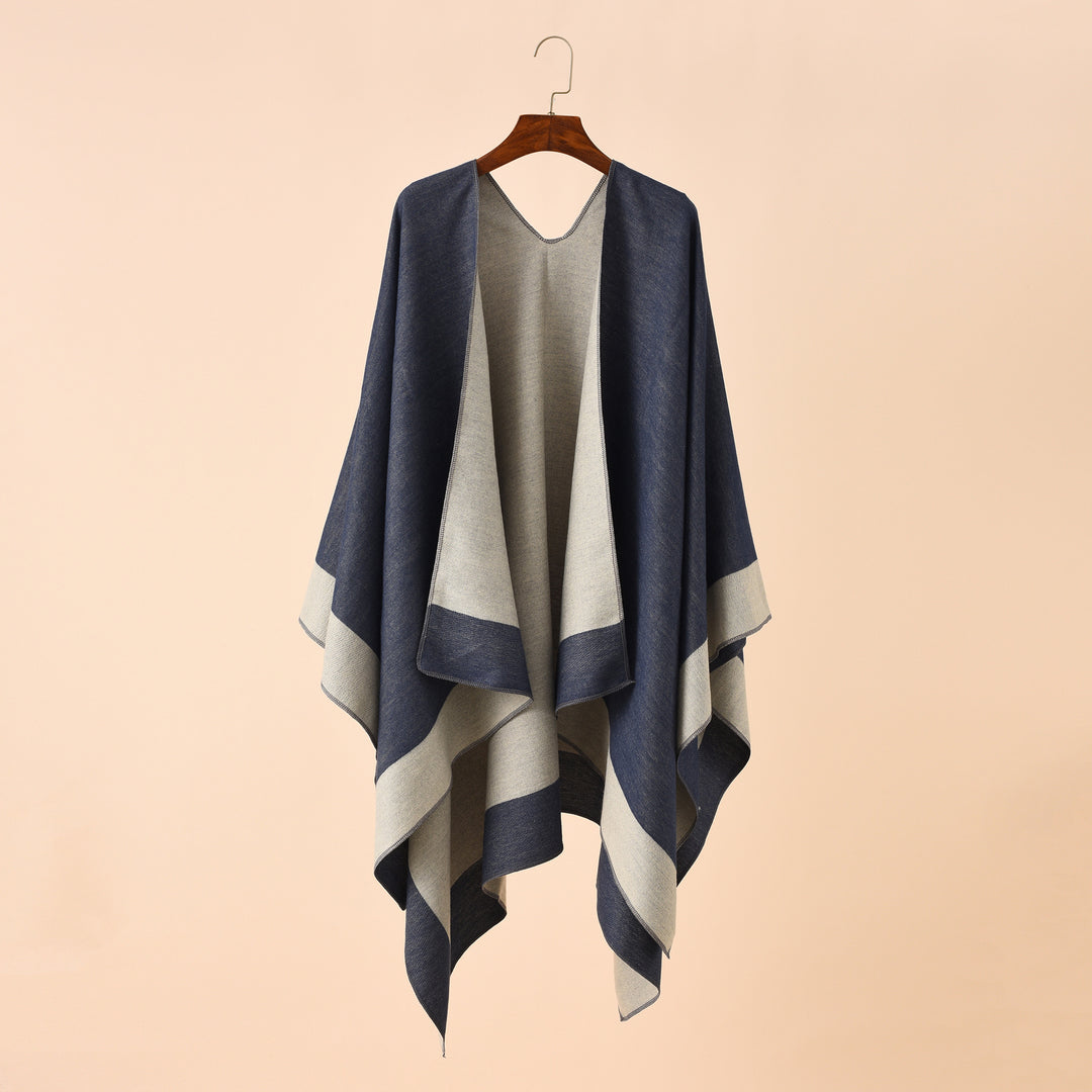 Damen Wendeponcho aus feiner Kaschmir-Mischung – Avérine