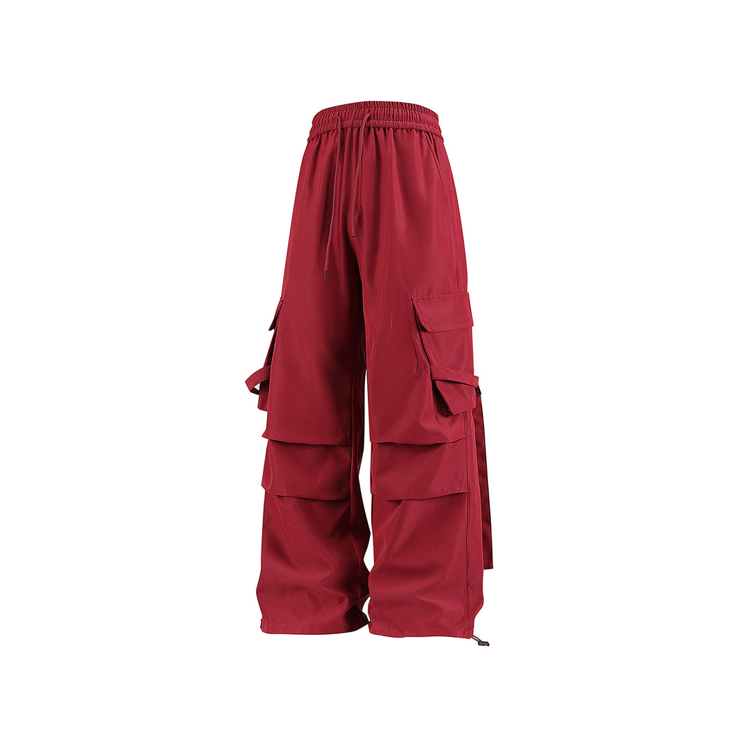 Herren Baggy‑Cargo‑Hose mit modularen Klappfächern, Band‑Details und Kordelbund Echo Archiv
